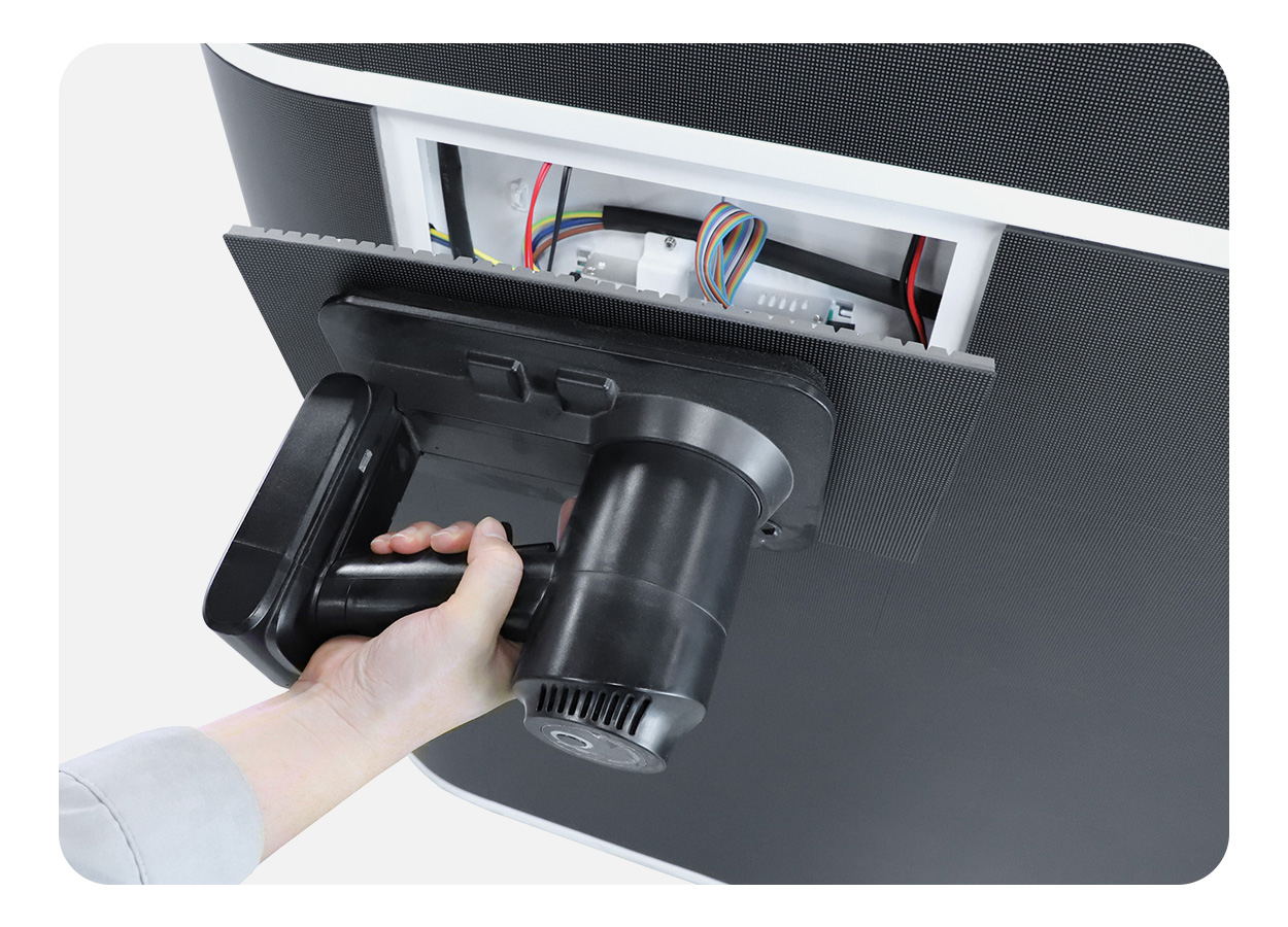 EA-FD front module being removed with a suction service tool