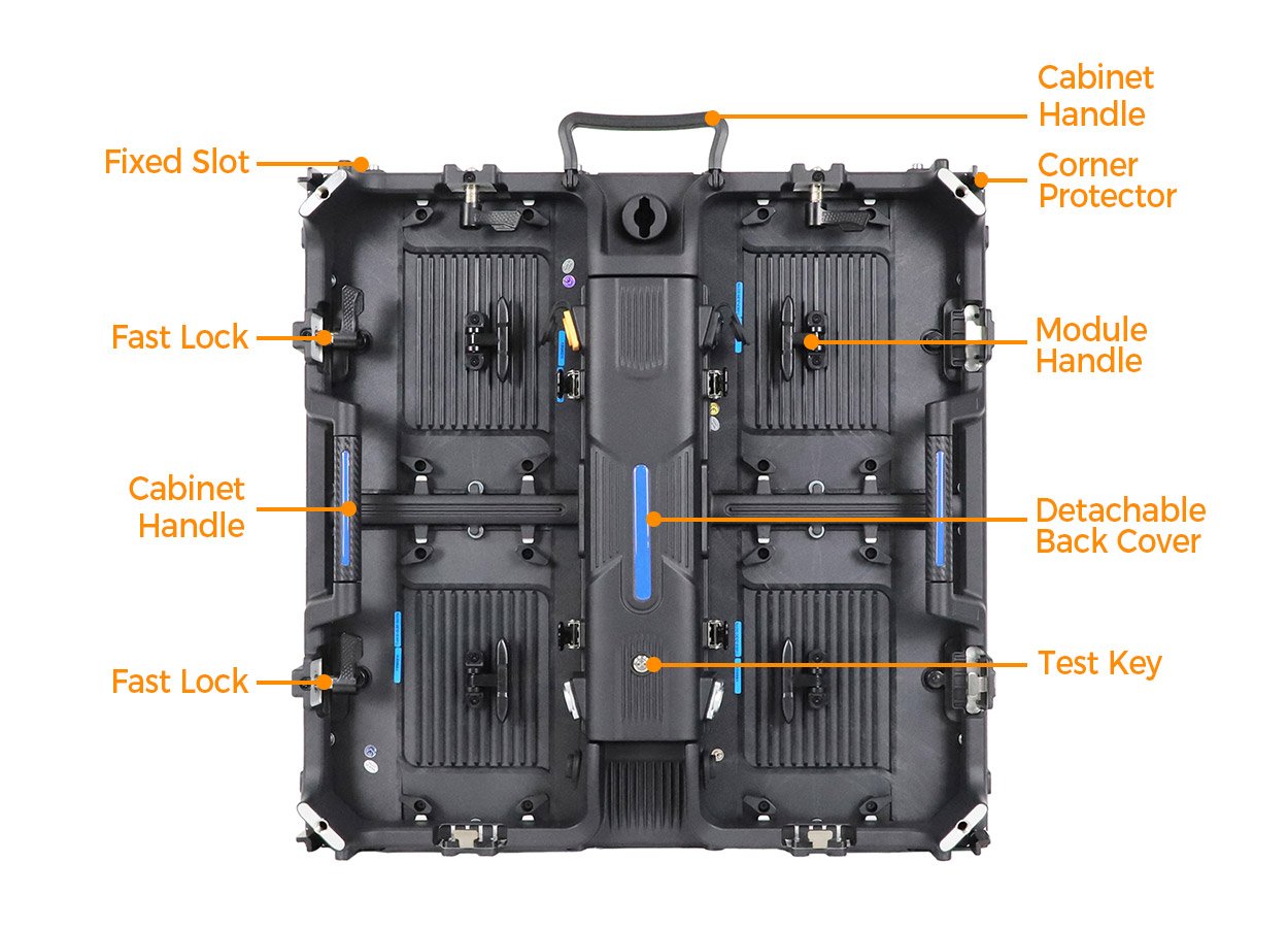 EA576H1 rental cabinet rear view with fast locks and test key