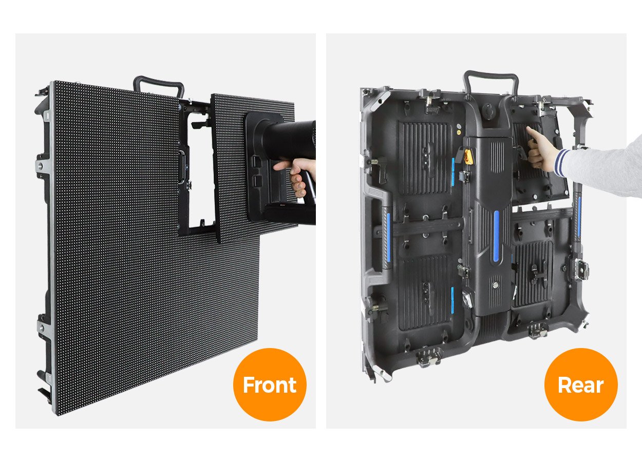 Front and rear service access on the EA576H1 outdoor rental display