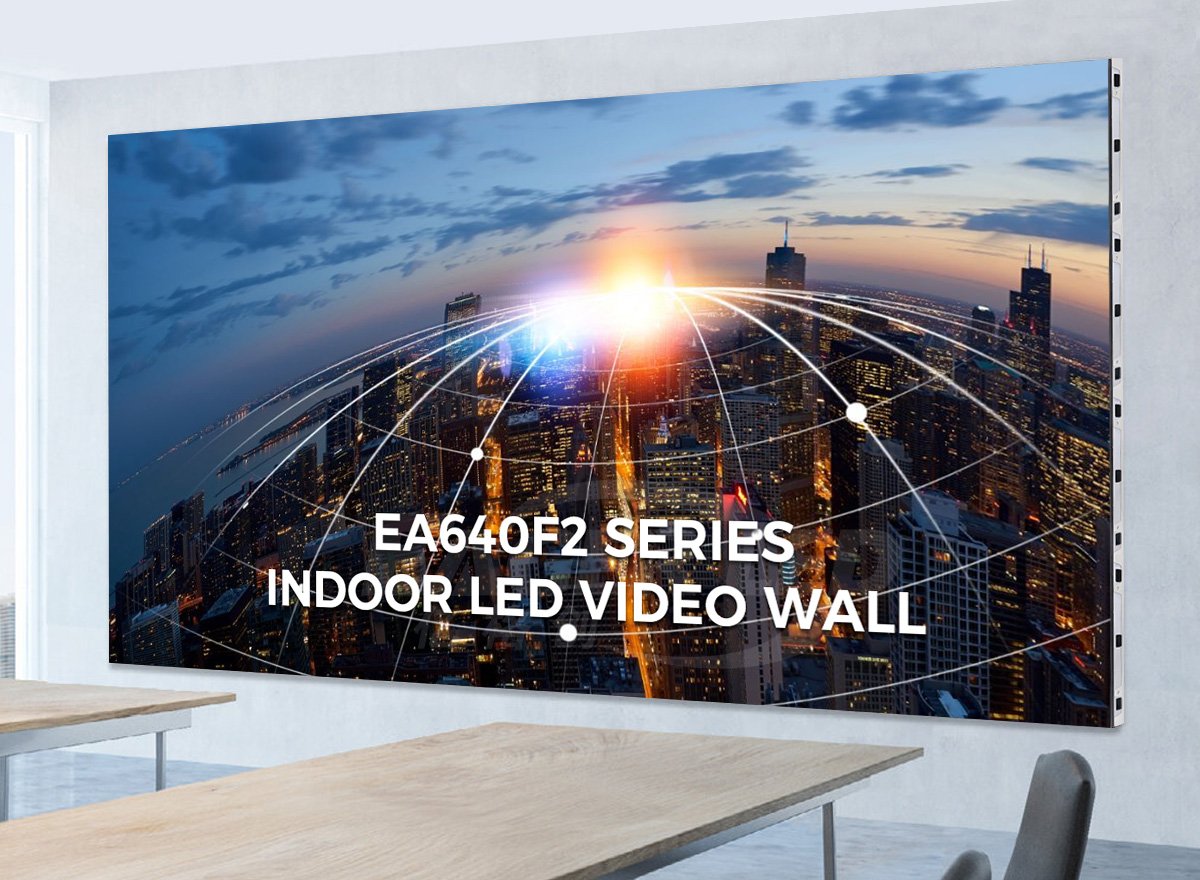 EA640F2 indoor video wall illustrated in a meeting room
