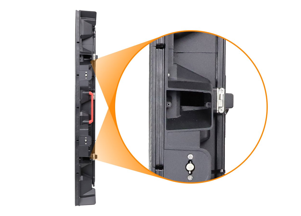 EA960R4 side detail showing the opening used for cabinet cable routing